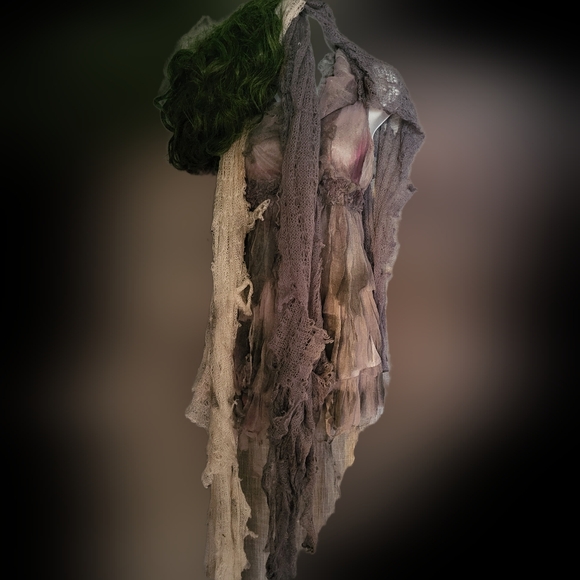 🎃 Zombie Dream Short Silk Layered Dress Halloween with accessories - Picture 2 of 15